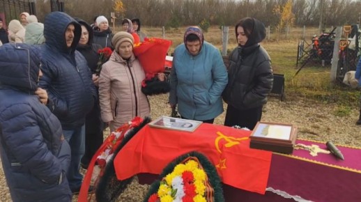 В Пителине захоронили останки красноармейца Александра Синицына, погибшего в Великую Отечественную войну