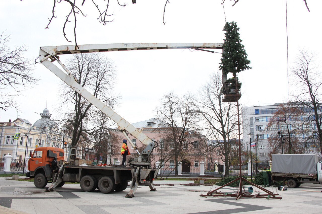 В областном центре началась установка новогодних елей в рамках подготовки к праздничным мероприятиям В областном центре началась установка новогодних елей в рамках подготовки к праздничным мероприятиям