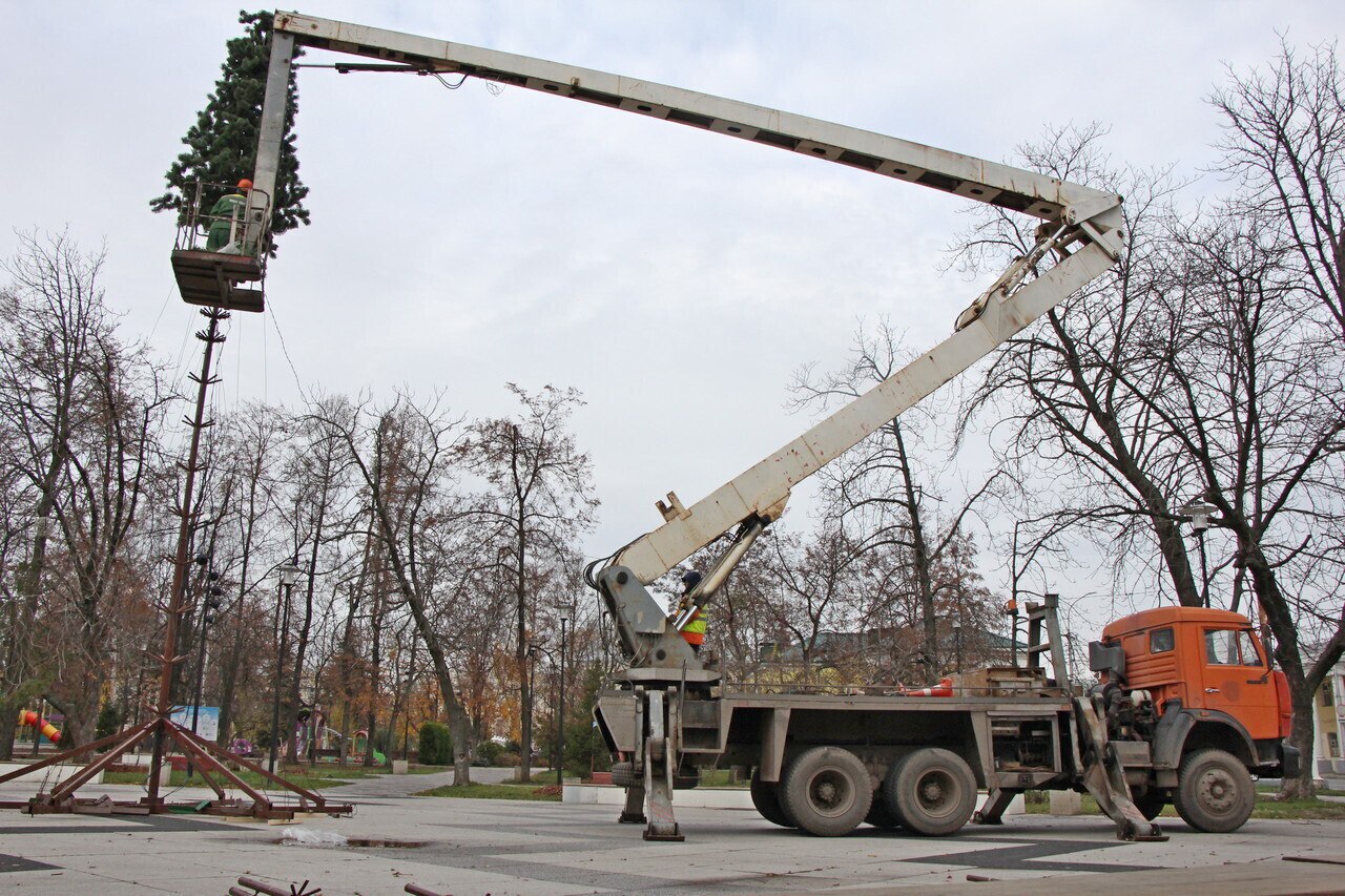 В областном центре началась установка новогодних елей в рамках подготовки к праздничным мероприятиям В областном центре началась установка новогодних елей в рамках подготовки к праздничным мероприятиям