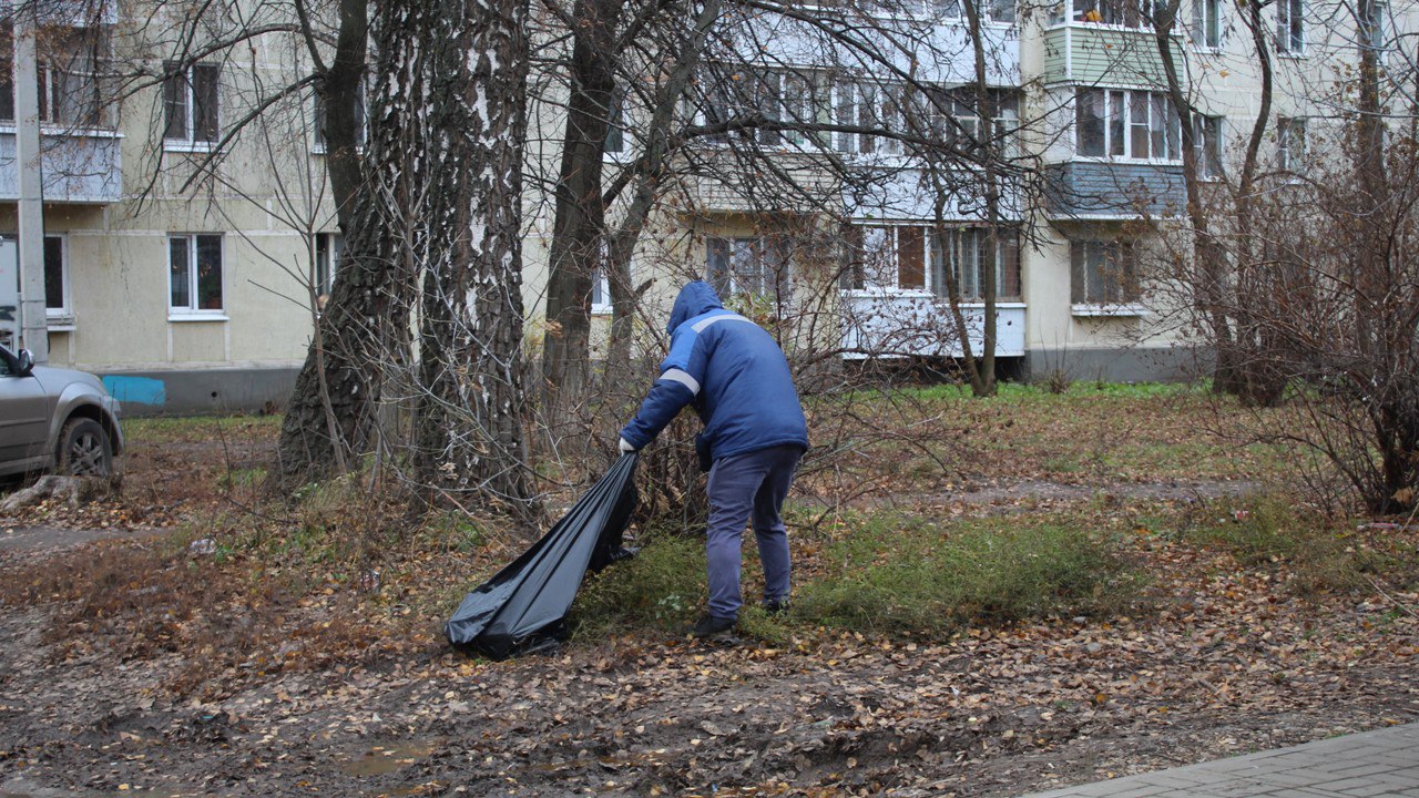Днем 14 ноября в городе проводится уборка территорий Днем 14 ноября в городе проводится уборка территорий