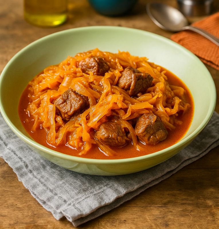 Гуляш с квашеной капустой