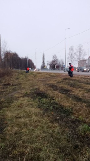 Днем 27 ноября в Рязани продолжаются работы по уборке и благоустройству территорий