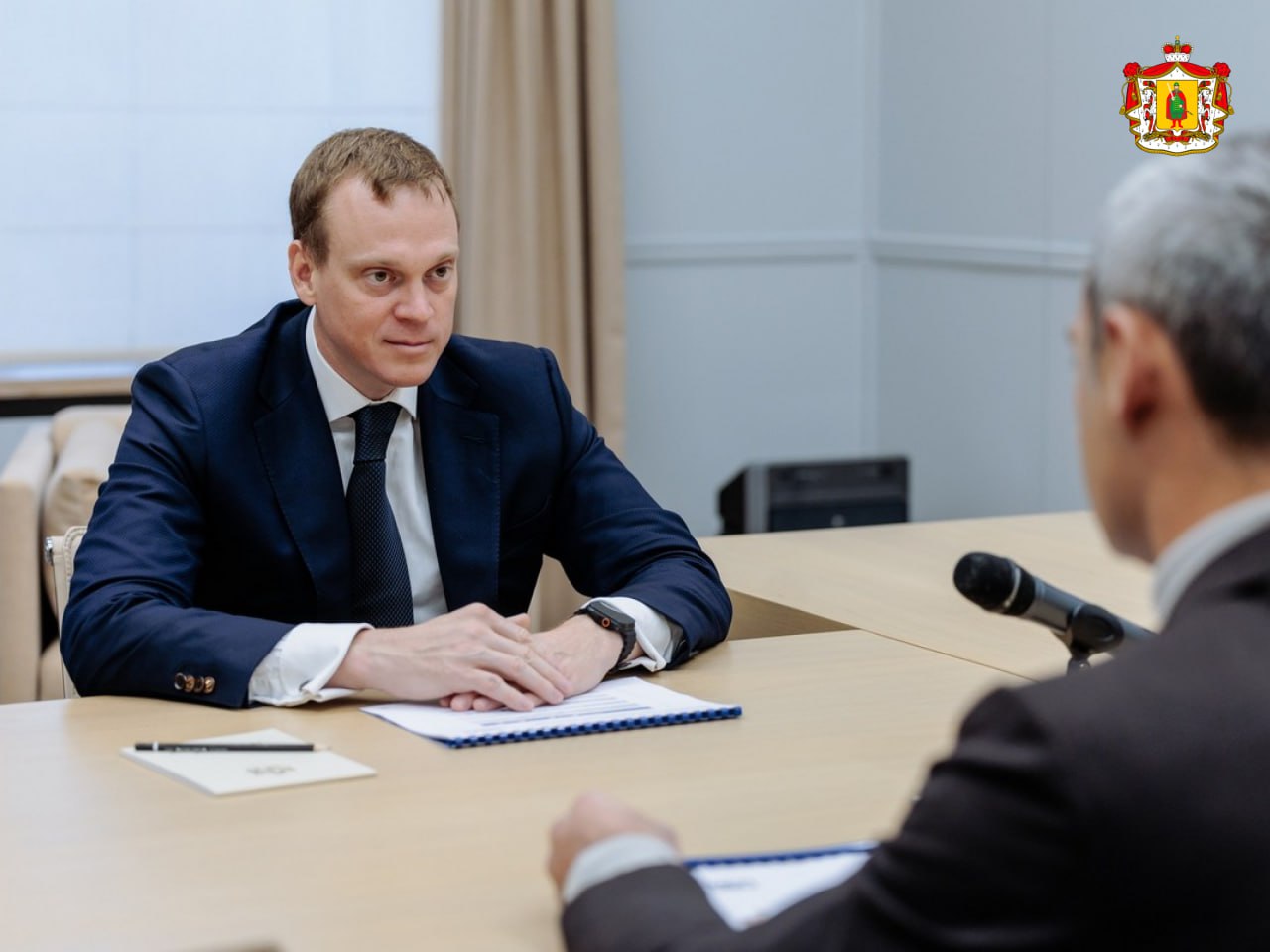Состоялась рабочая встреча Губернатора Павла Малкова и генерального директора Корпорации МСП Александра Исаевича