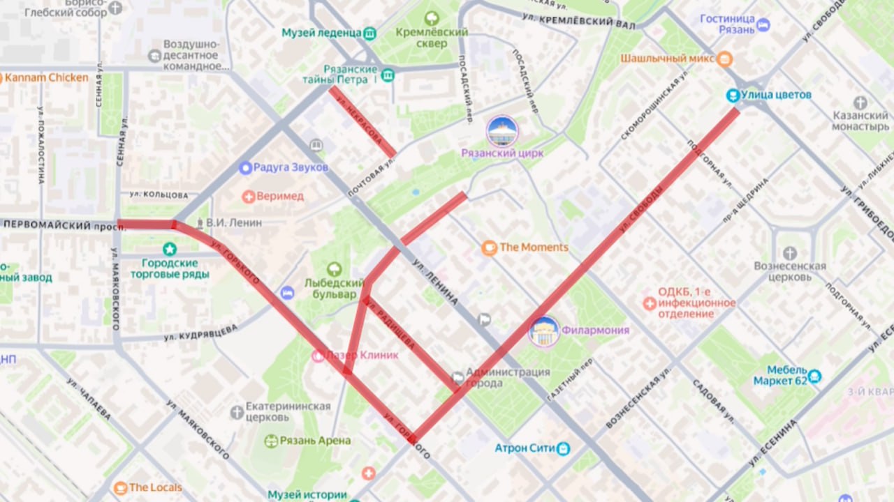 В центре Рязани временно сделали бесплатной парковку