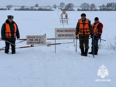 В Шиловском районе открыта ледовая переправа для пешеходов через реку Ока на а/д Шилово-Юшта-Санское
