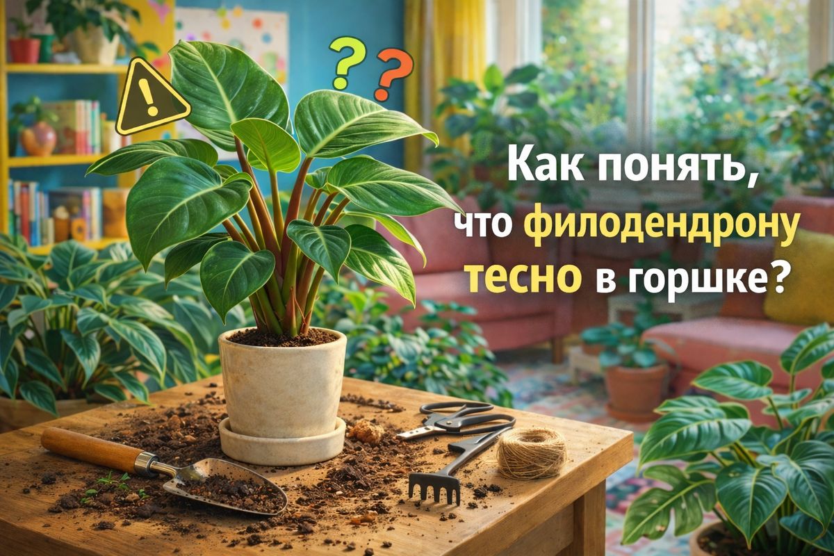 Как понять, что филодендрону не хватает пространства?