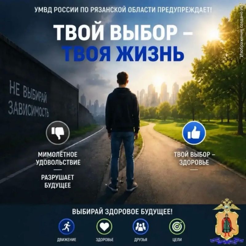 Рязанская полиция напоминает: твой выбор — твоя жизнь!